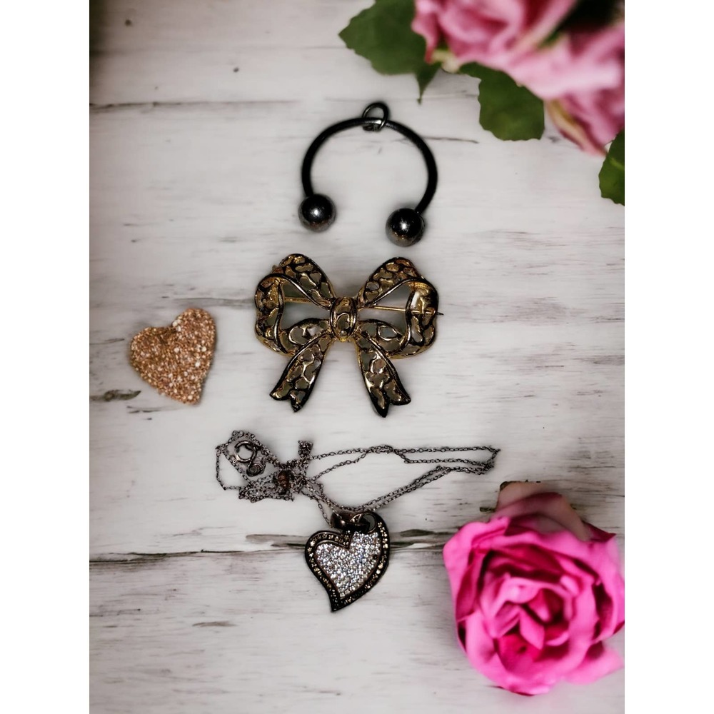 Gold filled heart necklace jewelry lot